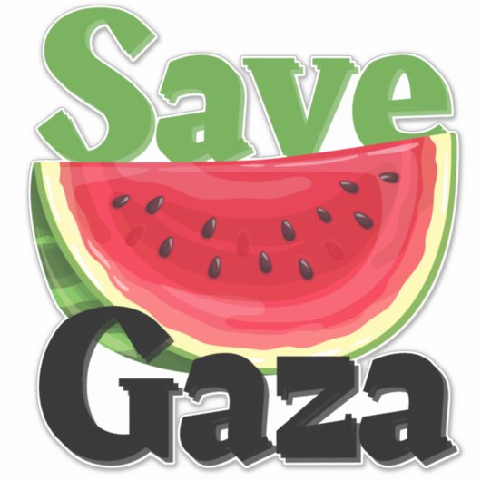 Save Gaza Watermelon Auto Sticker (Voorkant)