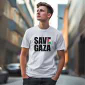 SAVE GAZA wit T-shirt voor man
