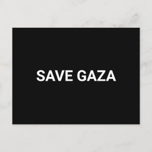 Save Gaza zwart wit aangepaste tekst minimalistisc Briefkaart