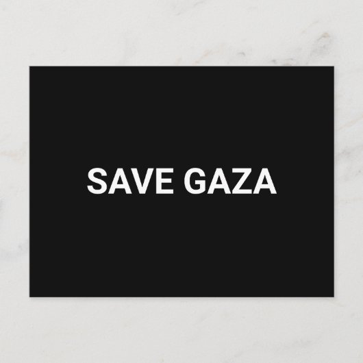 Save Gaza zwart wit aangepaste tekst minimalistisc Briefkaart (Voorkant)
