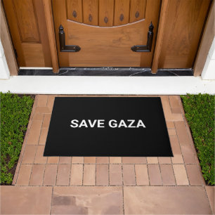 Save Gaza zwart wit aangepaste tekst minimalistisc Deurmat