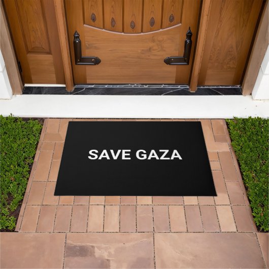 Save Gaza zwart wit aangepaste tekst minimalistisc Deurmat (Buiten)