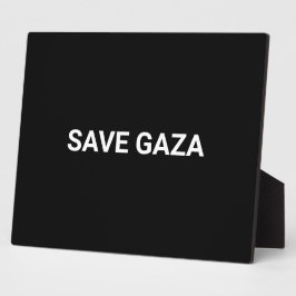 Save Gaza zwart wit aangepaste tekst minimalistisc Fotoplaat