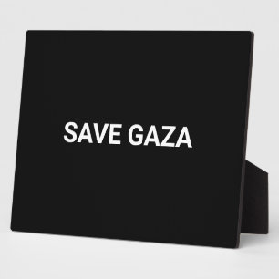 Save Gaza zwart wit aangepaste tekst minimalistisc Fotoplaat