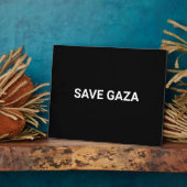Save Gaza zwart wit aangepaste tekst minimalistisc Fotoplaat (Zijkant)