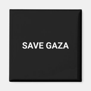 Save Gaza zwart wit aangepaste tekst minimalistisc Magneet