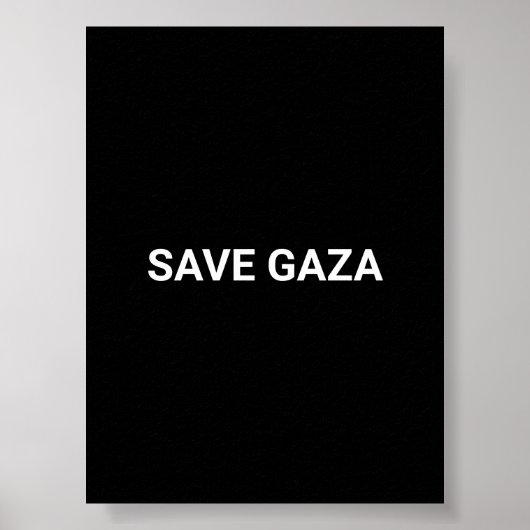Save Gaza zwart wit aangepaste tekst minimalistisc Poster (Voorkant)