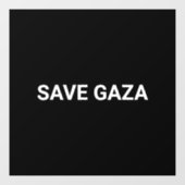 Save Gaza zwart wit aangepaste tekst minimalistisc Raamsticker (Vel)