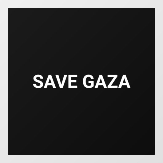 Save Gaza zwart wit aangepaste tekst minimalistisc Raamsticker (Vel)