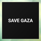 Save Gaza zwart wit aangepaste tekst minimalistisc Raamsticker (Vel 3)