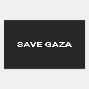 Save Gaza zwart wit aangepaste tekst minimalistisc Rechthoekige Sticker