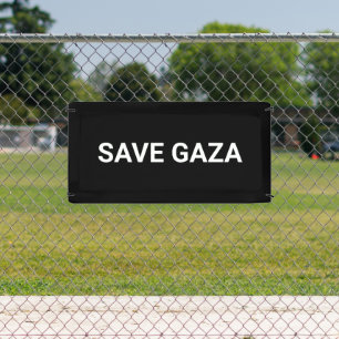 Save Gaza zwart wit aangepaste tekst minimalistisc Spandoek