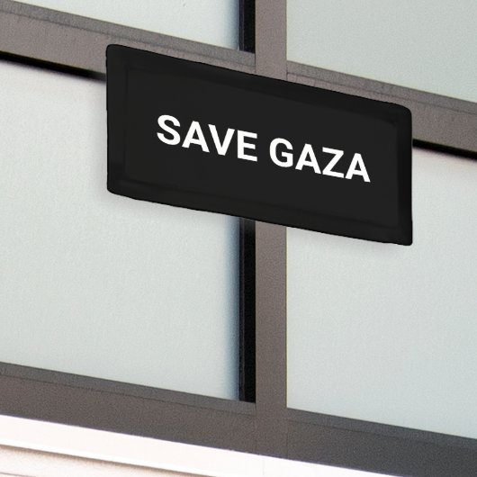 Save Gaza zwart wit aangepaste tekst minimalistisc Spandoek (Buitenkant Gebouw)