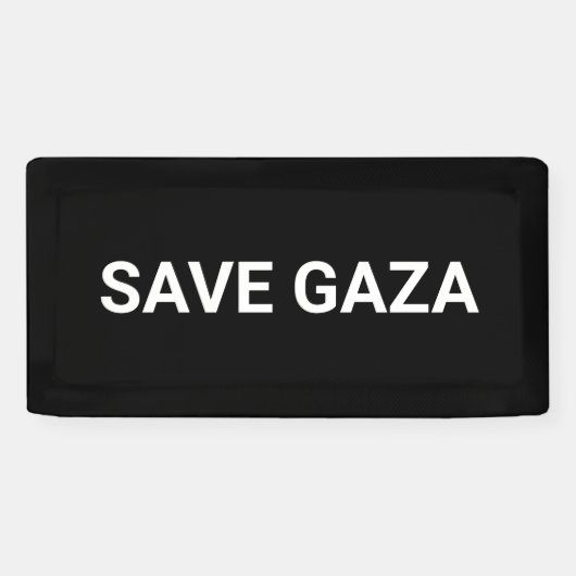 Save Gaza zwart wit aangepaste tekst minimalistisc Spandoek (Horizontaal)