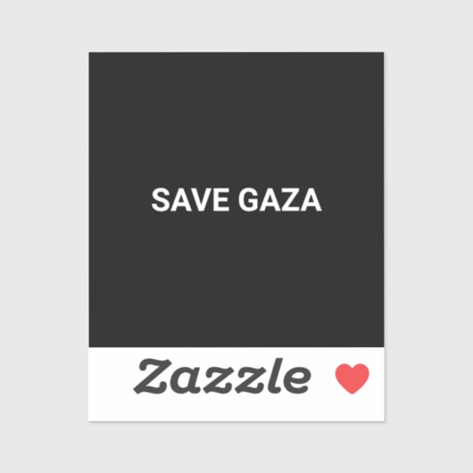 Save Gaza zwart wit aangepaste tekst minimalistisc Sticker (Vel)