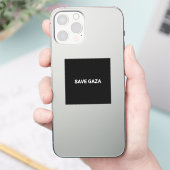 Save Gaza zwart wit aangepaste tekst minimalistisc Sticker (Telefoon)