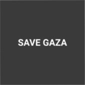 Save Gaza zwart wit aangepaste tekst minimalistisc Sticker (Voorkant)