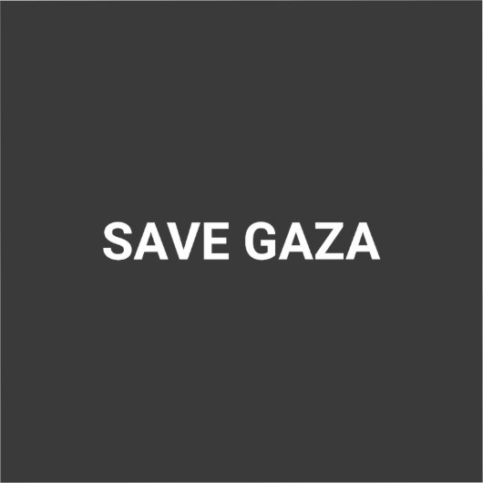 Save Gaza zwart wit aangepaste tekst minimalistisc Sticker (Voorkant)