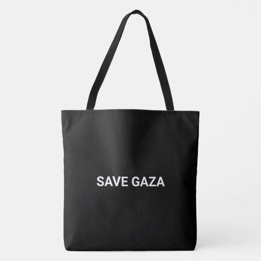 Save Gaza zwart wit aangepaste tekst minimalistisc Tote Bag (Voorkant)