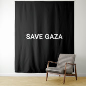 Save Gaza zwart wit aangepaste tekst minimalistisc Wandkleed (In situ)