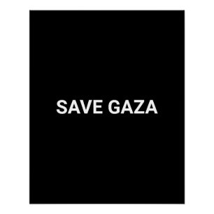 Save Gaza zwart wit en aangepaste tekst minimalist Perfect Poster