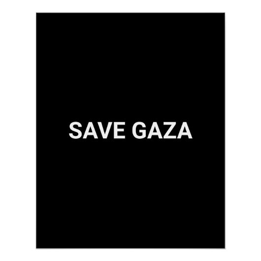 Save Gaza zwart wit en aangepaste tekst minimalist Perfect Poster (Voorkant)