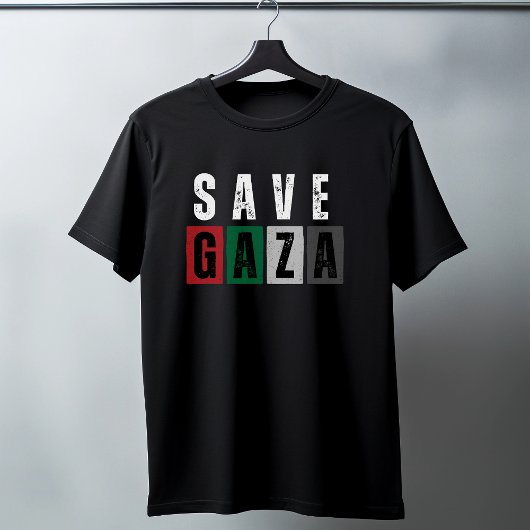 SAVE GAZA zwarte t-shirt voor man