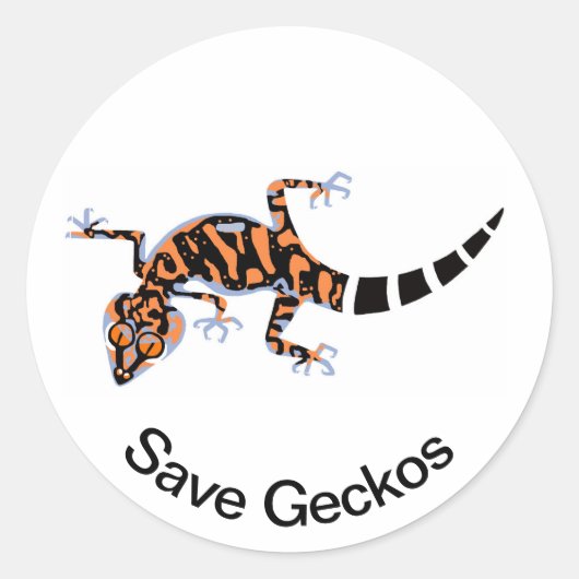 Save GECKOS - Natuur - Wildlife - Hagedis Ronde Sticker (Voorkant)