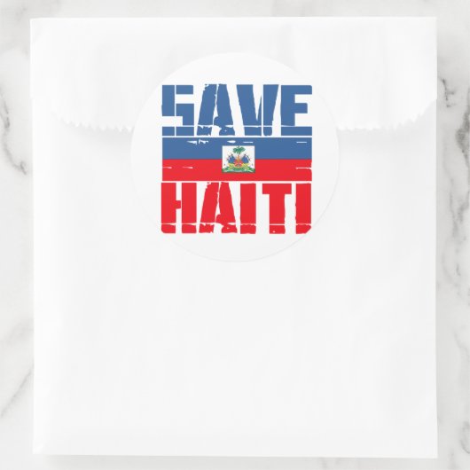 SAVE HAITI RONDE STICKER (Tas)