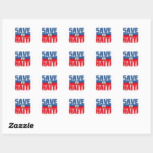 SAVE HAITI RONDE STICKER (Vel)