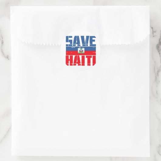 SAVE HAITI RONDE STICKER (Tas)