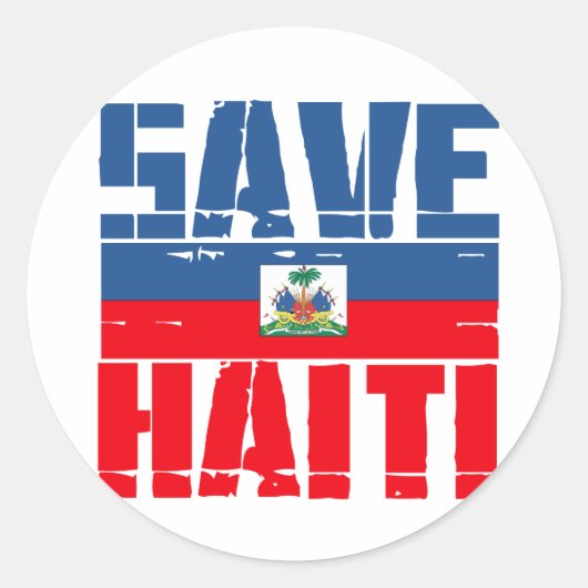 SAVE HAITI RONDE STICKER (Voorkant)