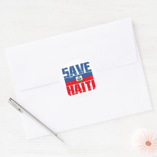 SAVE HAITI RONDE STICKER (Envelop)