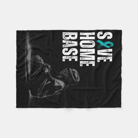 Save Home Baseball Speler Ovariumkanker Award Fleece Deken (Voorkant (Horizontaal))