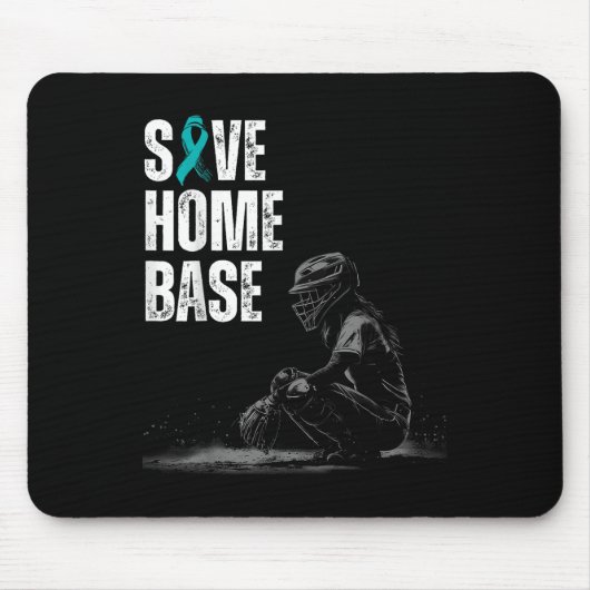 Save Home Baseball Speler Ovariumkanker Award Muismat (Voorkant)