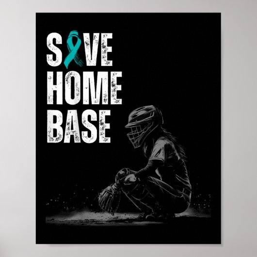 Save Home Baseball Speler Ovariumkanker Award Poster (Voorkant)