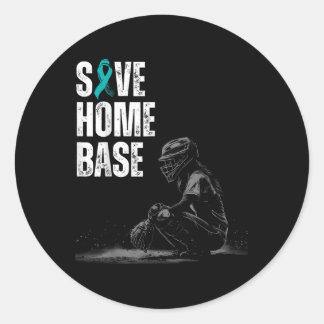 Save Home Baseball Speler Ovariumkanker Award Ronde Sticker