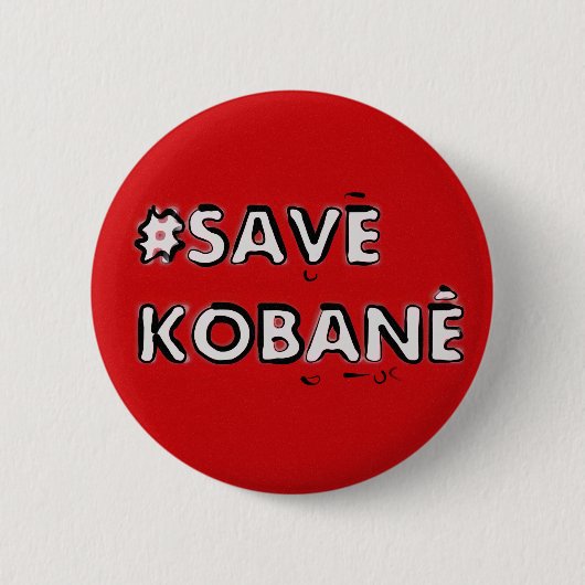 Save Kobani Ronde Button 5,7 Cm (Voorkant)