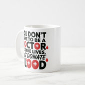 Save Lives Design – Bewustzijn bloeddonatie Koffiemok (Voorkant links)