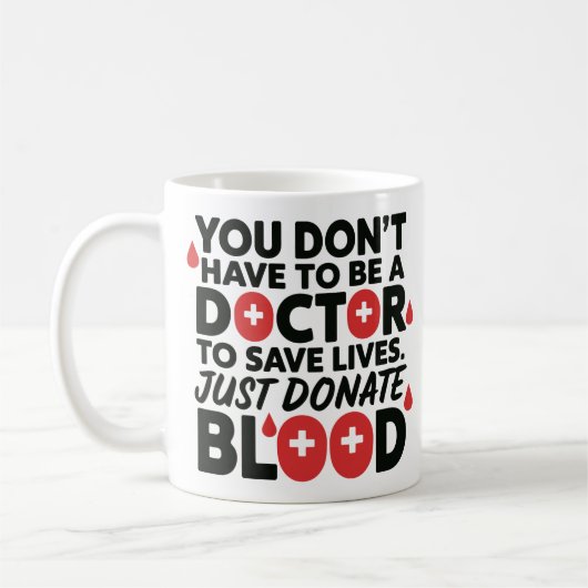 Save Lives Design – Bewustzijn bloeddonatie Koffiemok (Links)