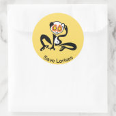 Save LORISES - Bedreigd dier - Gele Sticker (Tas)