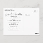 Save Love New Date Script Fotobruiloft uitgesteld Briefkaart (Achterkant)
