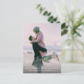 Save Love New Date Script Fotobruiloft uitgesteld Briefkaart (Staand voorkant)