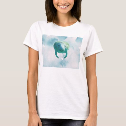 Save Manatees Manatee Watercolor Art T-shirt (Voorkant)