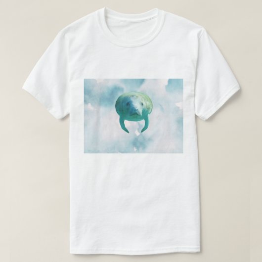 Save Manatees Manatee Waterverf Kunst T-shirt (Design voorkant)