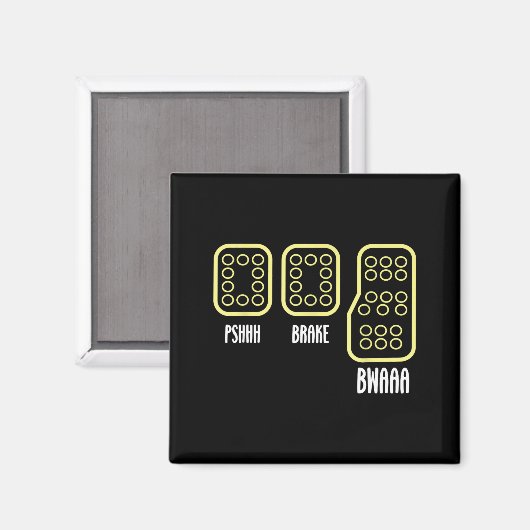 Save Manual Pedal Shift Diagram Car Racing Funny Q Magneet (Voorkant / Achterkant)