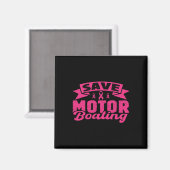 Save Motor Boating Funny Breast Cancer Pink Ribbon Magneet (Voorkant / Achterkant)