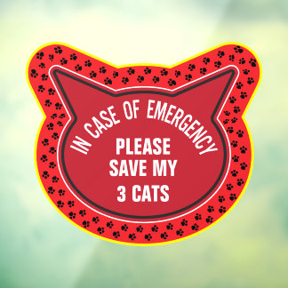 Save My Cat Safety Alert Custom First Responder Raamsticker