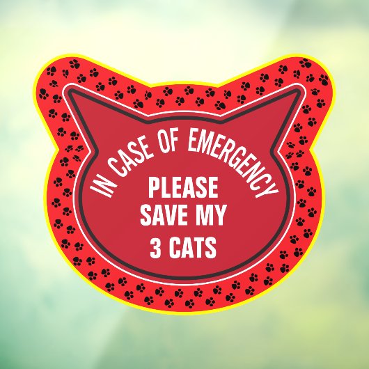 Save My Cat Safety Alert Custom First Responder Raamsticker (Vel 3)