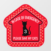 Save My Cats Safety Alert Custom First Responder Raamsticker (Vel)